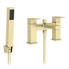 Arezzo Square Brushed Brass Bath Shower Mixer incl. Shower Kit
