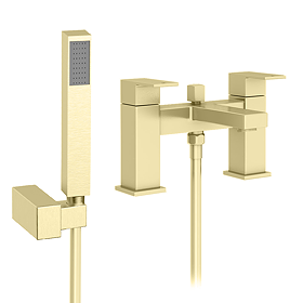 Arezzo Square Brushed Brass Bath Shower Mixer Including Shower Kit