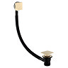 Arezzo Square Brushed Brass Easy Clean Click Clack Bath Waste with Overflow Large Image