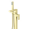 Arezzo Square Brushed Brass Floor Mounted Free-standing Bath Shower Mixer