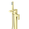 Arezzo Square Brushed Brass Floor Mounted Free-standing Bath Shower Mixer
