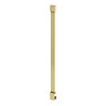 Arezzo Square Brushed Brass Frameless 10mm Wetroom Screen with Ceiling Arm