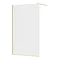 Arezzo Square Brushed Brass Frameless 10mm Wetroom Screen with Wall Mounted Arm 1200mm