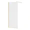 Arezzo Square Brushed Brass Frameless 10mm Wetroom Screen with Wall Mounted Arm 800mm