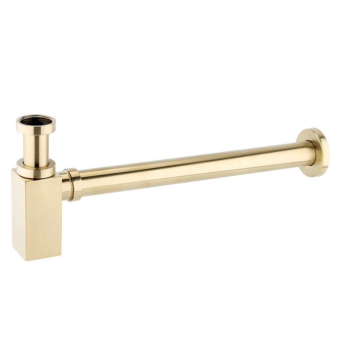 Arezzo Square Brushed Brass Modern Basin Bottle Trap