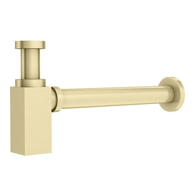 Arezzo Square Brushed Brass Modern Basin Bottle Trap