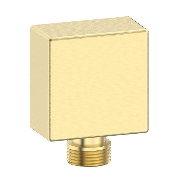 Arezzo Square Brushed Brass Outlet Elbow