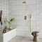 Arezzo Square Brushed Brass Push-Button Shower with Handset + 200mm Rainfall Shower Head