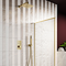 Arezzo Square Brushed Brass Push-Button Shower with Handset + 200mm Rainfall Shower Head