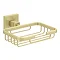 Arezzo Square Brushed Brass Soap Basket