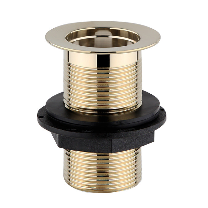 Arezzo Square Brushed Brass Unslotted Easy Clean Click Clack Basin Waste Profile Large Image