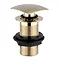 Arezzo Square Brushed Brass Unslotted Easy Clean Click Clack Basin Waste Large Image