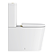 Arezzo Square BTW Close Coupled Rimless Toilet with Soft Close Seat (Brushed Brass Flush + Hinges)