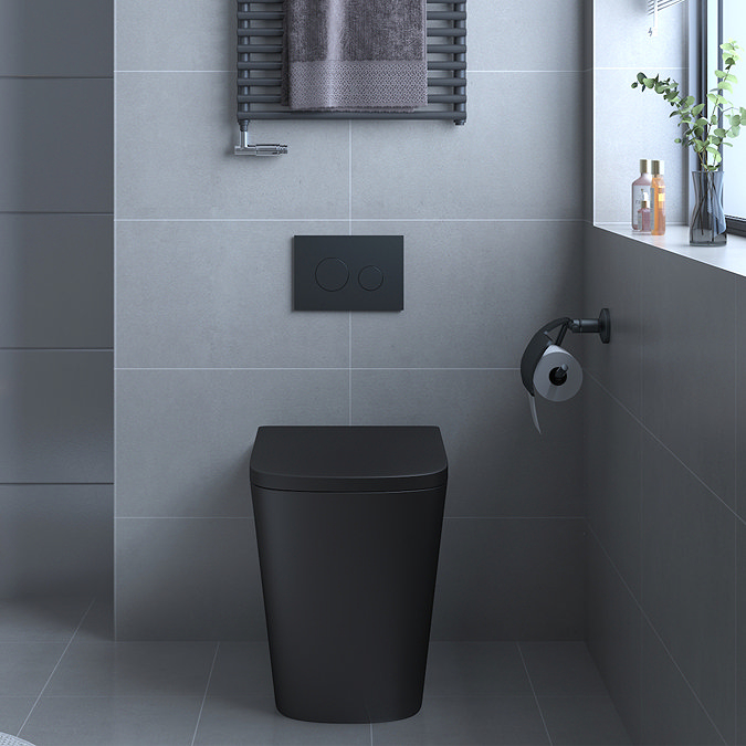 Arezzo Square BTW Rimless Toilet with Soft Close Seat Matt Black