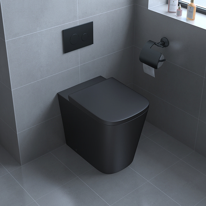 Arezzo Square BTW Rimless Toilet with Soft Close Seat Matt Black