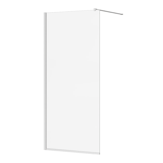 Arezzo Square Chrome Frameless 10mm Wetroom Screen with Wall Mounted Arm