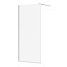 Arezzo Square Chrome Frameless 10mm Wetroom Screen with Wall Mounted Arm