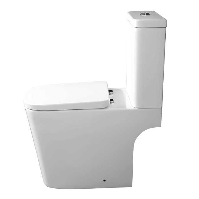 Arezzo Square Close Coupled Rimless Toilet with Soft Close Seat 