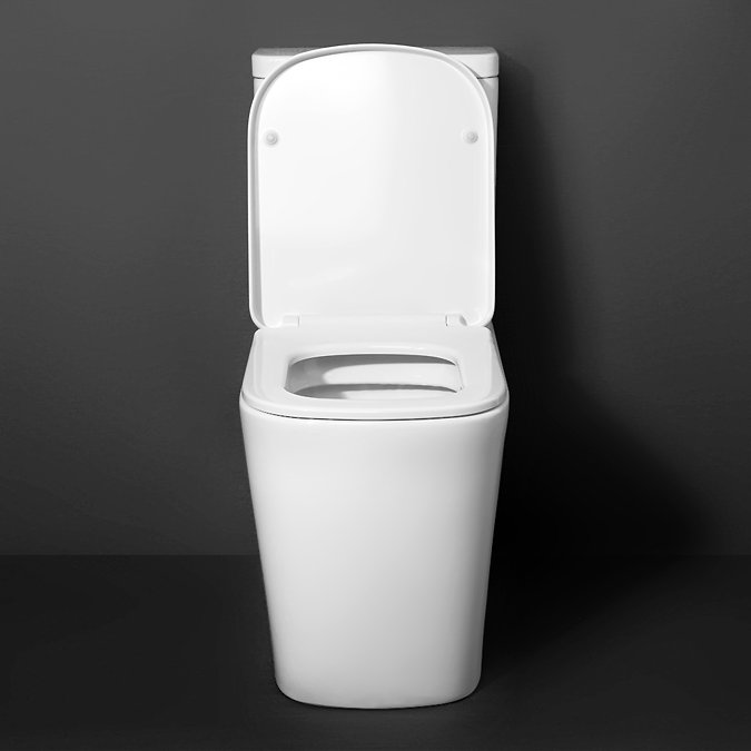 Arezzo Square Close Coupled Rimless Toilet with Soft Close Seat 