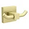 Arezzo Square Double Robe Hook Brushed Brass Large Image