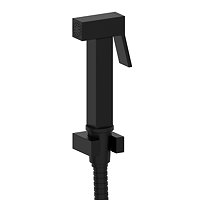Arezzo Square Douche Shower Spray Kit with Wall Bracket and Hose Matt Black