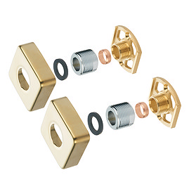 Arezzo Square Easy Fix Bar Shower Fixing Bracket Brushed Brass