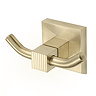 Arezzo Square Fluted Double Robe Hook - Brushed Brass