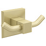 Arezzo Square Fluted Double Robe Hook - Brushed Brass