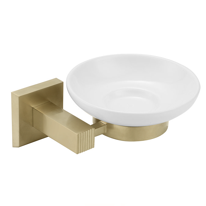 Arezzo Square Fluted Soap Dish - Brushed Brass