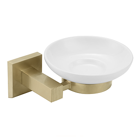 Arezzo Square Fluted Soap Dish - Brushed Brass