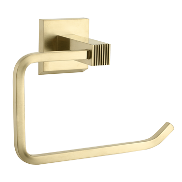 Arezzo Square Fluted Toilet Roll Holder - Brushed Brass