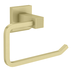 Arezzo Square Fluted Toilet Roll Holder - Brushed Brass