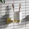 Arezzo Square Fluted Toothbrush Holder - Brushed Brass