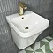 Arezzo Square Gloss White Ceramic One Piece Wall Hung Basin 1TH - 365mm Wide  Feature Large Image