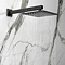 Arezzo Square Matt Black 2 Outlet Shower System (Fixed Shower Head + Overflow Bath Filler) Standard