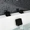 Arezzo Square Matt Black 3/4" Deck Bath Side Valves (Pair) Profile Large Image