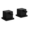 Arezzo Square Matt Black 3/4" Deck Bath Side Valves (Pair) Large Image