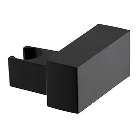 Arezzo Square Matt Black ABS Modern Wall Mounted Handset Holder Large Image