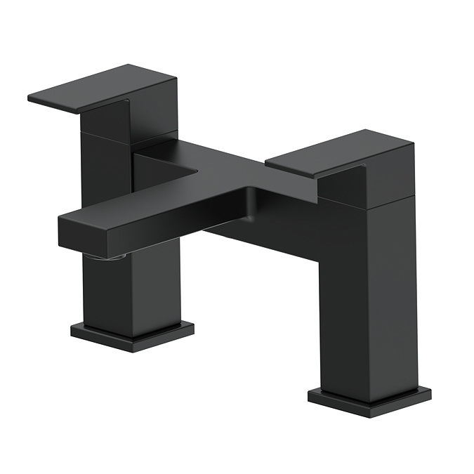 Arezzo Square Matt Black Bath Filler Tap