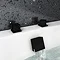 Arezzo Square Matt Black Deck Bath Side Valves with Freeflow Bath Filler Large Image
