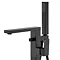 Arezzo Square Matt Black Floor Mounted Free-standing Bath Shower Mixer Profile Large Image