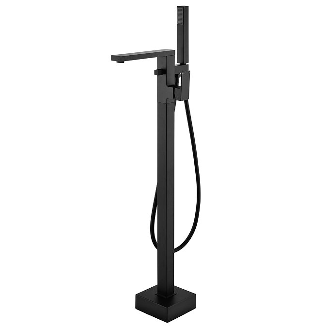 Arezzo Square Matt Black Floor Mounted Free-standing Bath Shower Mixer