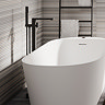 Arezzo Square Matt Black Floor Mounted Free-standing Bath Shower Mixer incl. Shower Kit