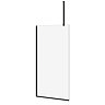 Arezzo Square Matt Black Frameless 10mm Wetroom Screen with Ceiling Arm