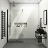 Arezzo Square Matt Black Frameless 10mm Wetroom Screen with Wall Arm