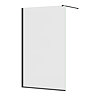 Arezzo Square Matt Black Frameless 10mm Wetroom Screen with Wall Mounted Arm 1200mm