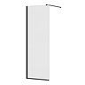Arezzo Square Matt Black Frameless 10mm Wetroom Screen with Wall Mounted Arm 700mm