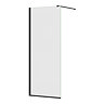 Arezzo Square Matt Black Frameless 10mm Wetroom Screen with Wall Mounted Arm 800mm