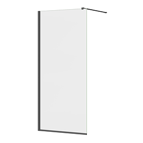 Arezzo Square Brushed Brass Frameless 10mm Wetroom Screen with Wall Arm