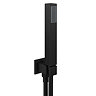 Arezzo Square Matt Black Outlet Elbow with Parking Bracket, Flex & Handset  Profile Large Image